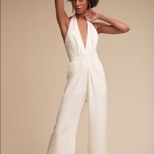 BHLDN White Wide Legged Jumpsuit